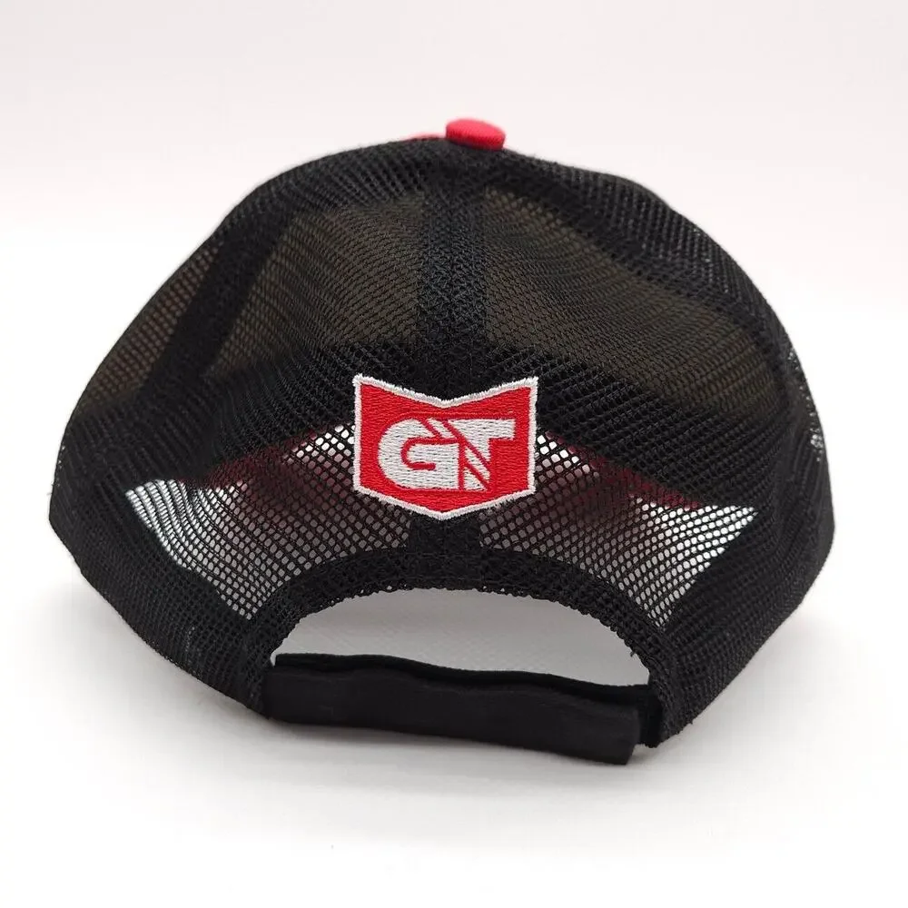 General Tire Mesh Strapback Trucker Patch Hat Ball Cap‎ Red Black Adjustable New